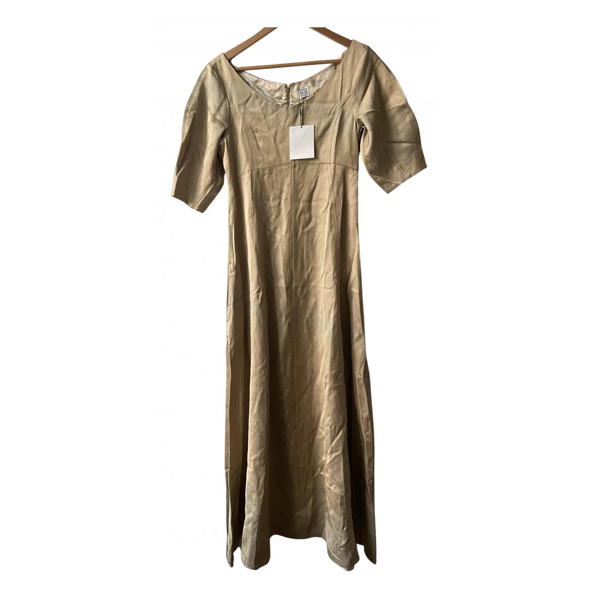 Silk maxi dress Totême Gold size S 
